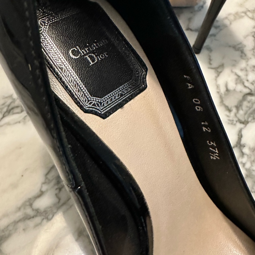 Dior black patent leather peep toe pumps - Picture 5 of 5